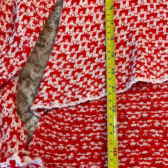 S Womens Romeo + Juliet Couture Pullover Sweater Top Long Sleeve Red White Small - Picture 3 of 9